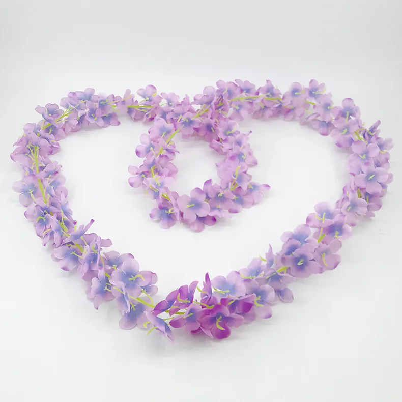 3 шт. / лот 2 м длиной искусственная Глициния цветочный венок шелк Гортензия ротанг DIY свадьба день рождения украшения стены фон поддельные цветы