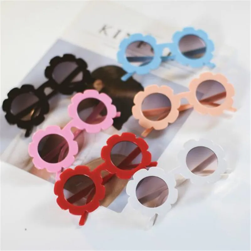 Ins Kids Flowers mignons Couleur de bonbons garçons enfants Enfants d'été Mode Sunglasses de soleil