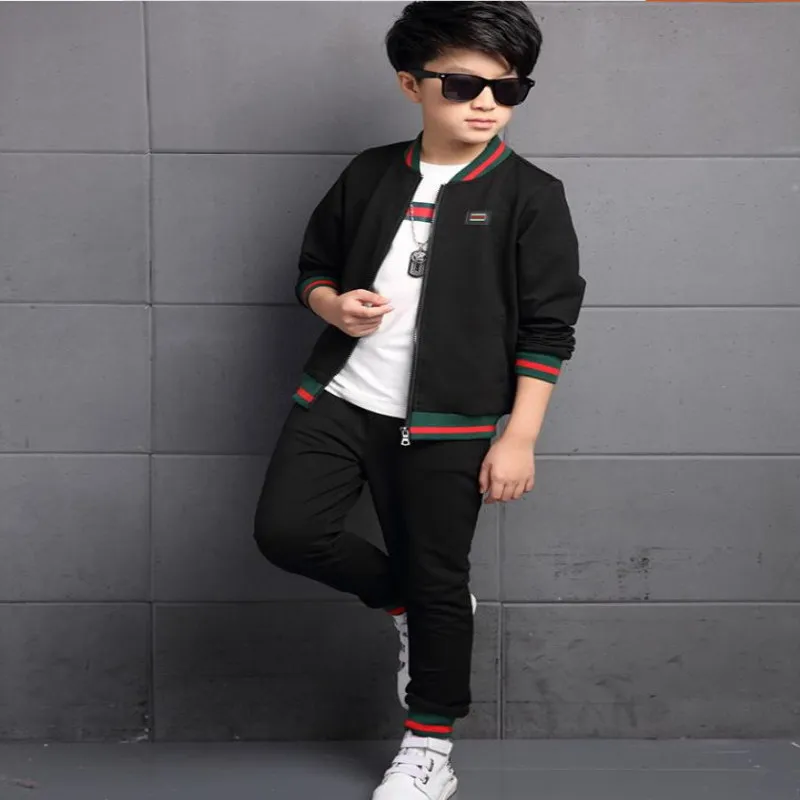 Abbigliamento Casual Bambini Abbigliamento Sportivo Ragazzo Coreano Abbigliamento Bambini Ragazzi Cotone Anchor Stampa Abbigliamento Neonati Set Nero Giacca Rossa Vestiti Y190522 Da 41 6 DHgate
