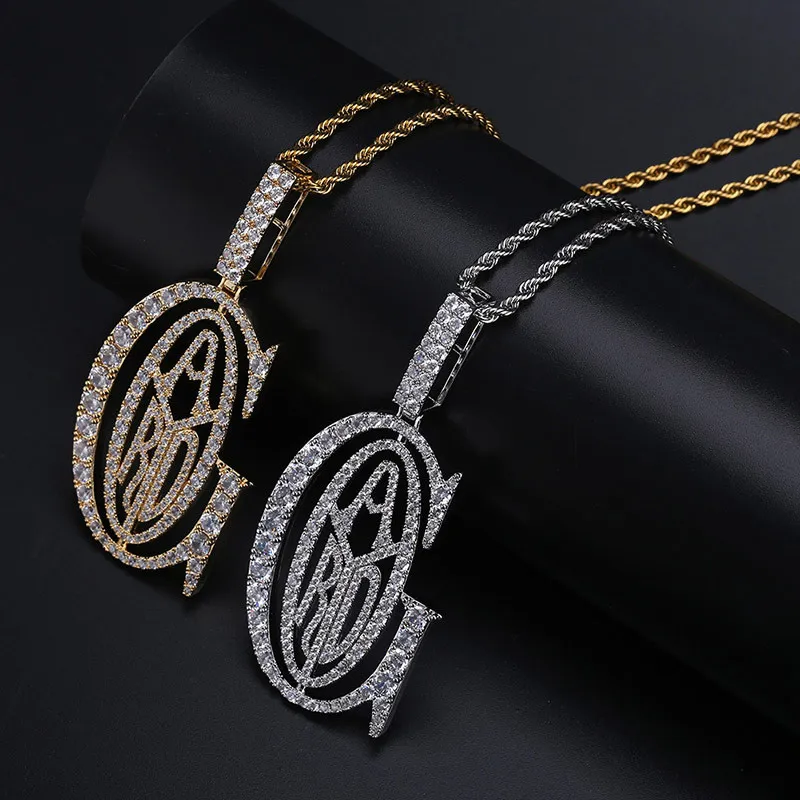 Iced Out Hip Hop Pendant Necklace Diamond Letter Tyga G Design, CZ Micro  Pave, Big Bail Rapper Style Jewelry Gift for Men