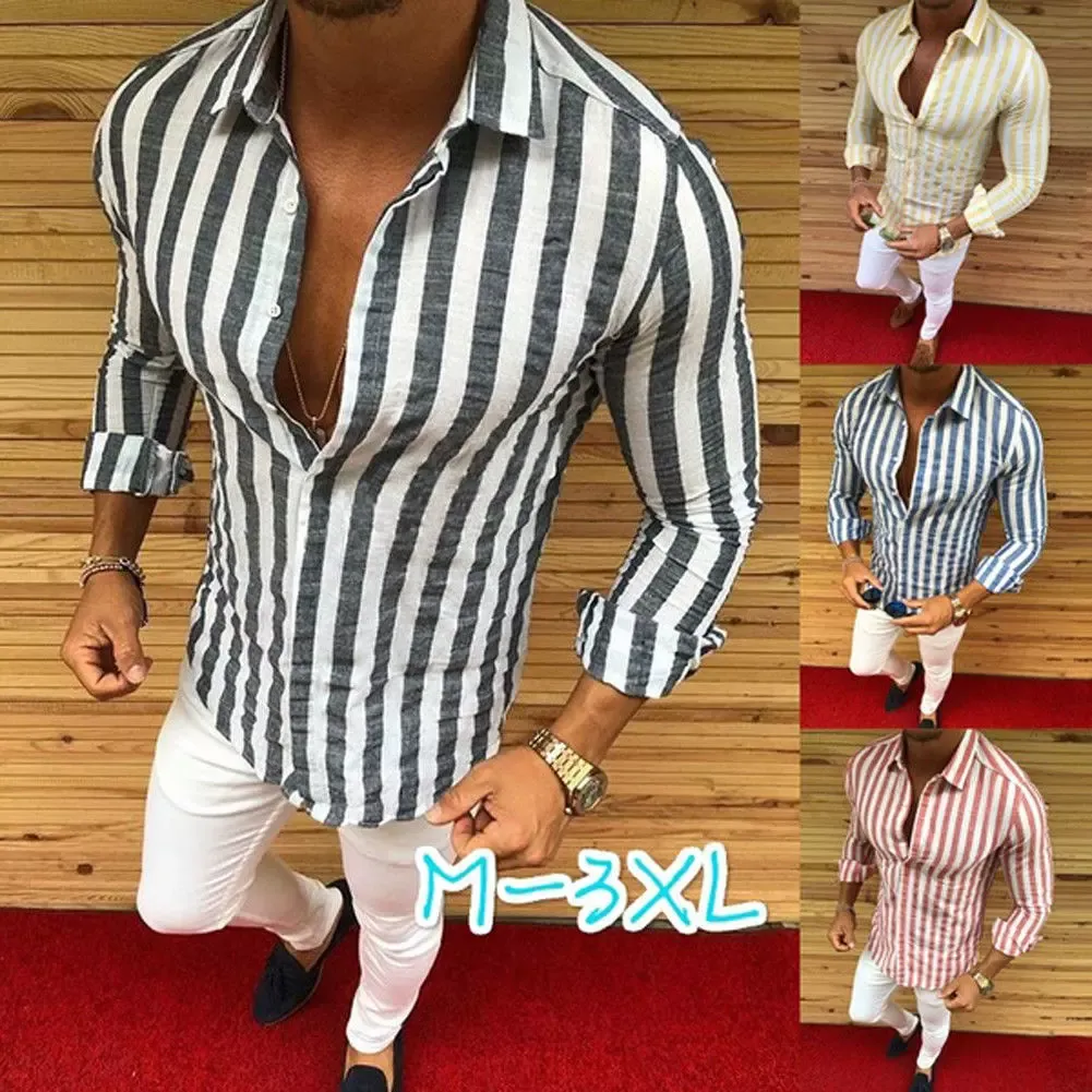 Mens Formell tröja Män Striped Dress Designer Casual Luxury Shirts Regular Fit Shirt