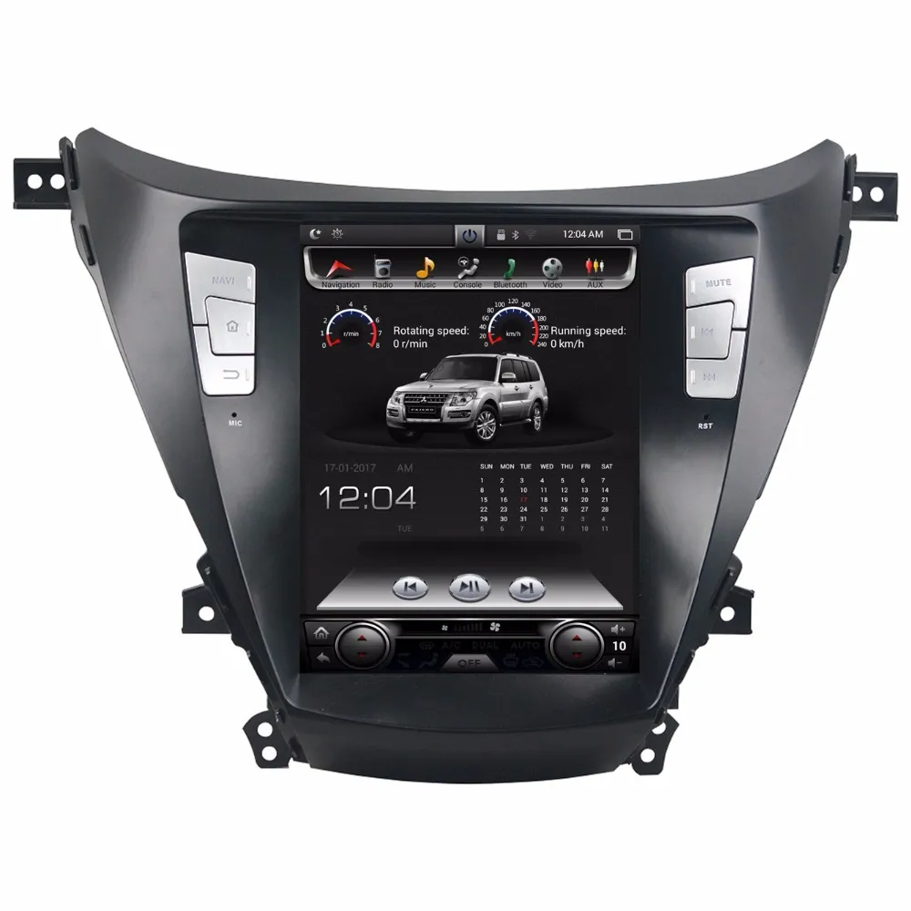 Vertikal skärm 10.3 "Quad Core Android 7.1 Bilstereo Radio GPS-bil DVD för HYUNDAI ELANTRA 2014 2015 2016 Bluetooth WiFi USB