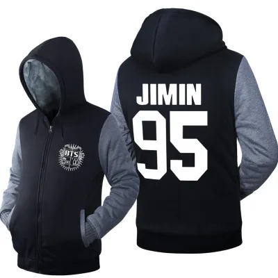 JIMIN 95 Thicken Fleece Human Race Hoodie 2019 Winter Kpop BTS For