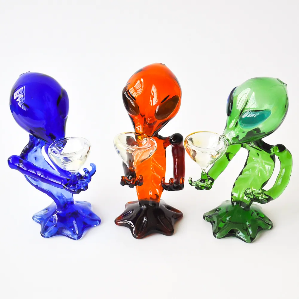 Alien glas rookpijp groen /blauw /amber beschikbaar rookpijp rook accessoire leerpijpen dab rigs