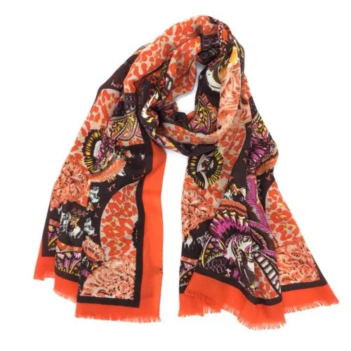 Großhandel-Herbst und Winter Neues Design aus 100 % Wollmaterial mit Druckmuster, lange Schals, Pashmina-Schal für Damen, Größe 180 cm – 65 cm