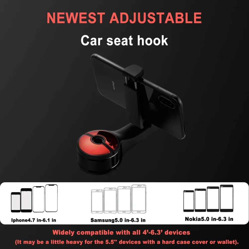 Kopfstützenhalterung Auto Haken, 2 Stück 2 in 1 Auto Haken Halter, 360 °  Rotation Versteckte Autositzhaken für Taschen