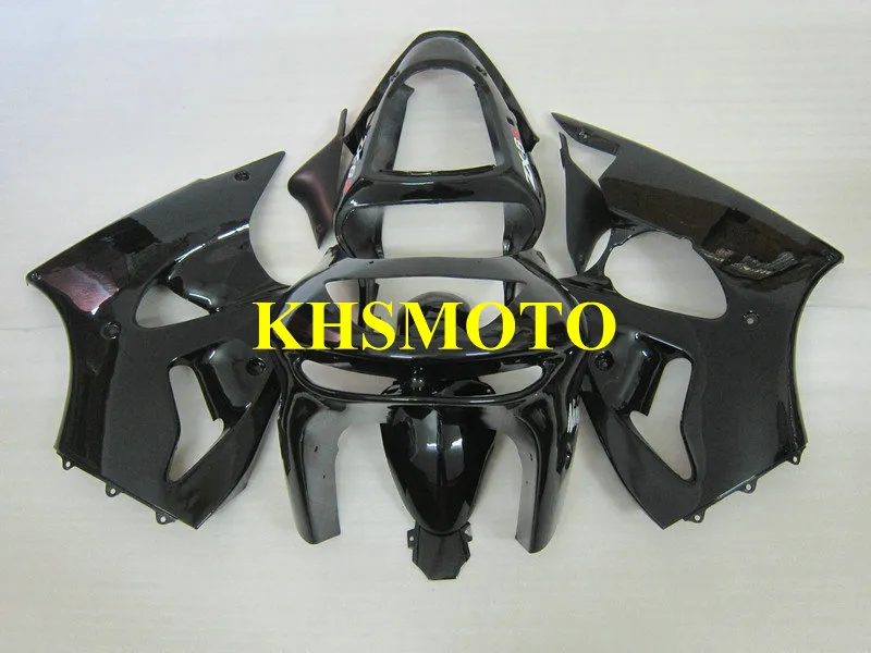 Custom Motorcycle Fairing Kit voor Kawasaki Ninja ZX6R 636 98 99 ZX 6R 1998 1999 ABS Gloss Black Backings Set + Gifts KP05