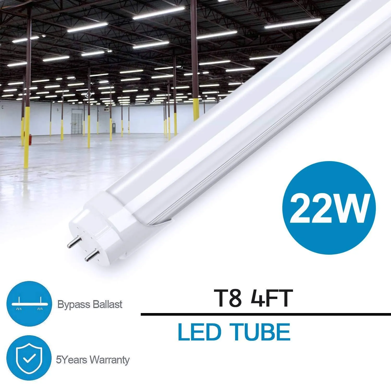 T8 LED ضوء 4 FETS 120CM 22W 20W 18W الصمام أنبوب ضوء مصباح عالية التجويف مع CE و بنفايات الجودة