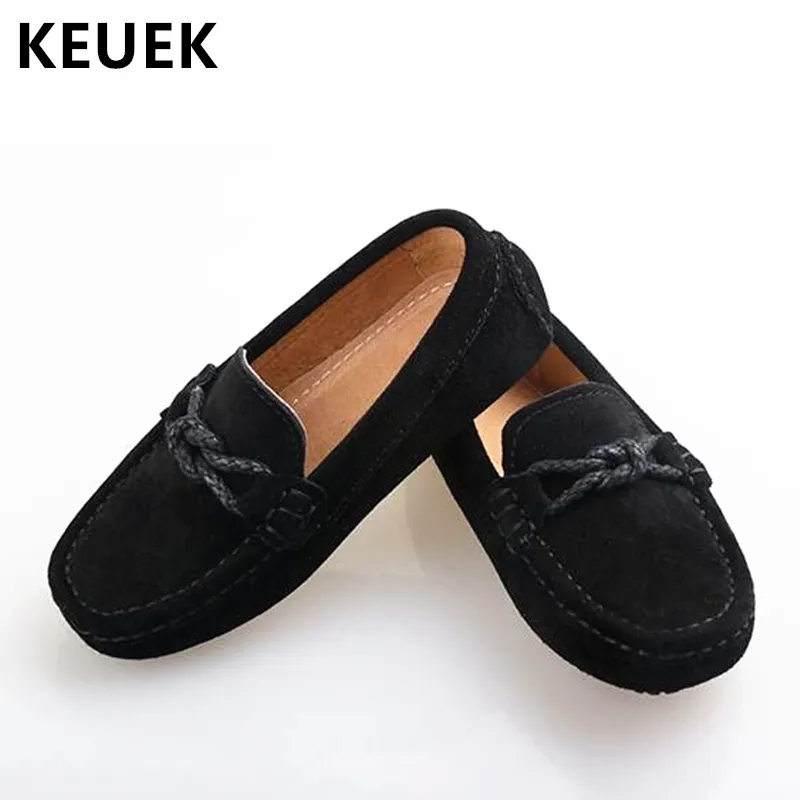 Yeni orijinal deri ayakkabılar çocuk loafers siyah mokasenler bebek yürümeye başlayan flats erkek öğrenci çocukları gündelik ayakkabılar 02