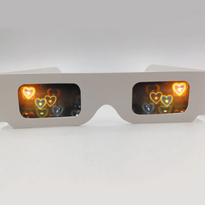 Rejillas De Difracci n 3D Gafas Coraz n Arco Iris Gafas De Cart n