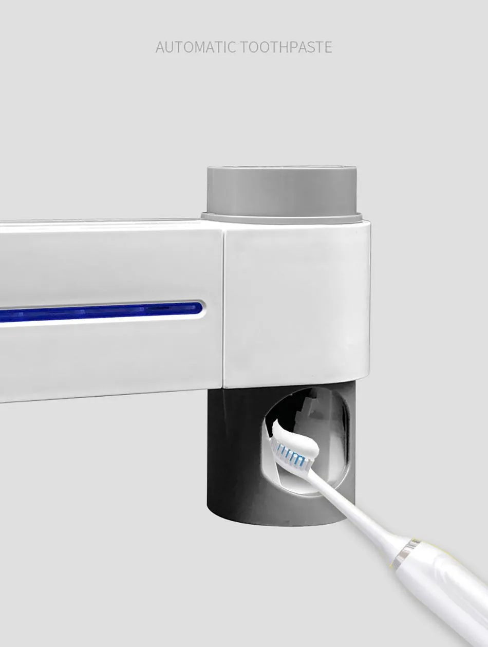 UV Toothbrush Holder with Automatic Toothpaste Dispenser and Sterilizer ...