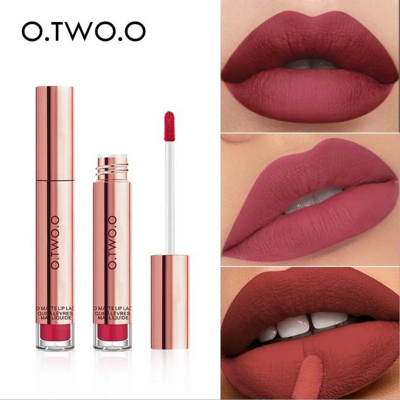 Drop ship 12 pcs/lot O.TWO.O 12 colors Makeup MATTE Lip Gloss Long Lasting Waterproof Easy to Wear Matte Lipstick