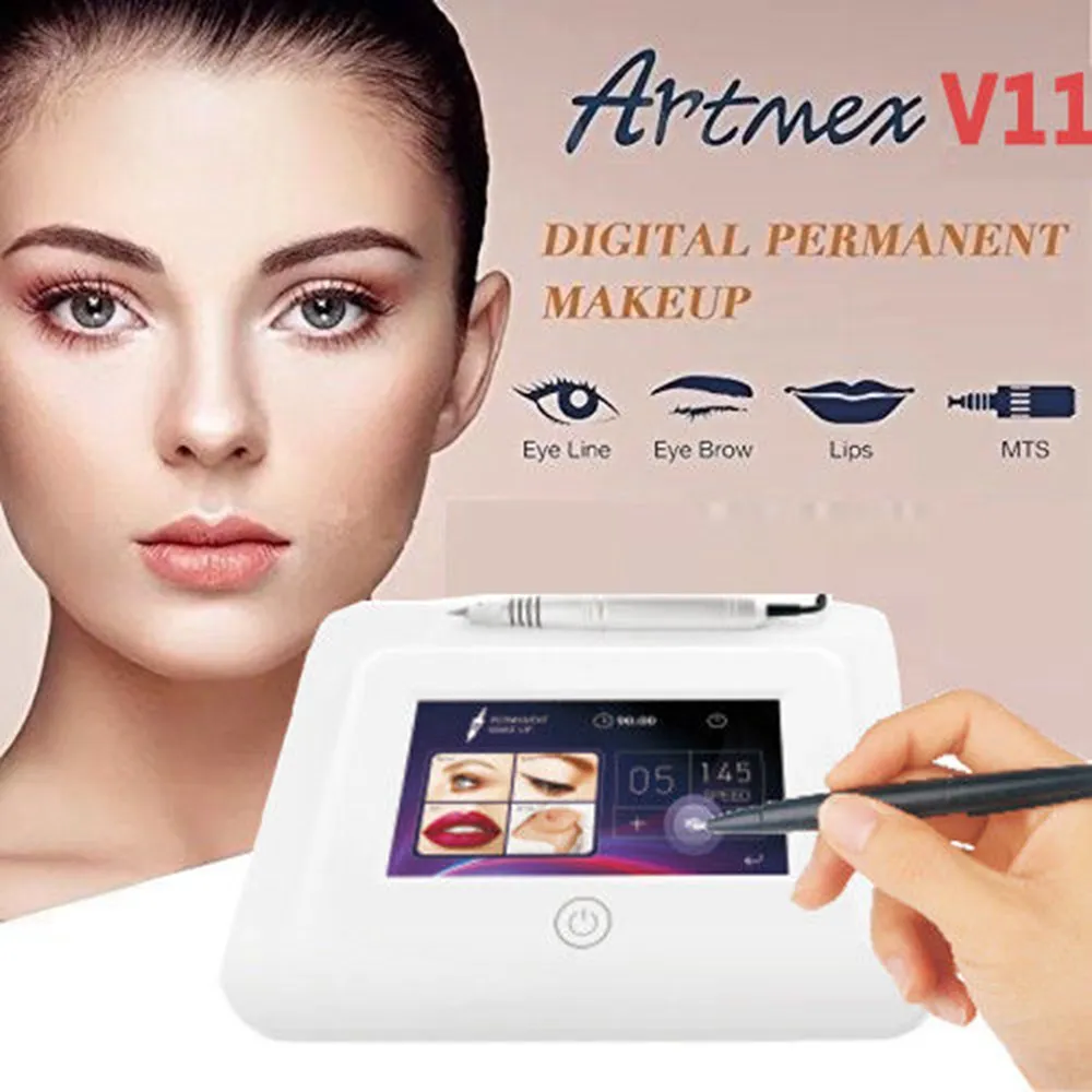 Draagbare Permanente Make Digitale ArtMex V11 Touch Tattoo Machine Set Eye Brow Lip Rotary Pen PMU MTS-systeem