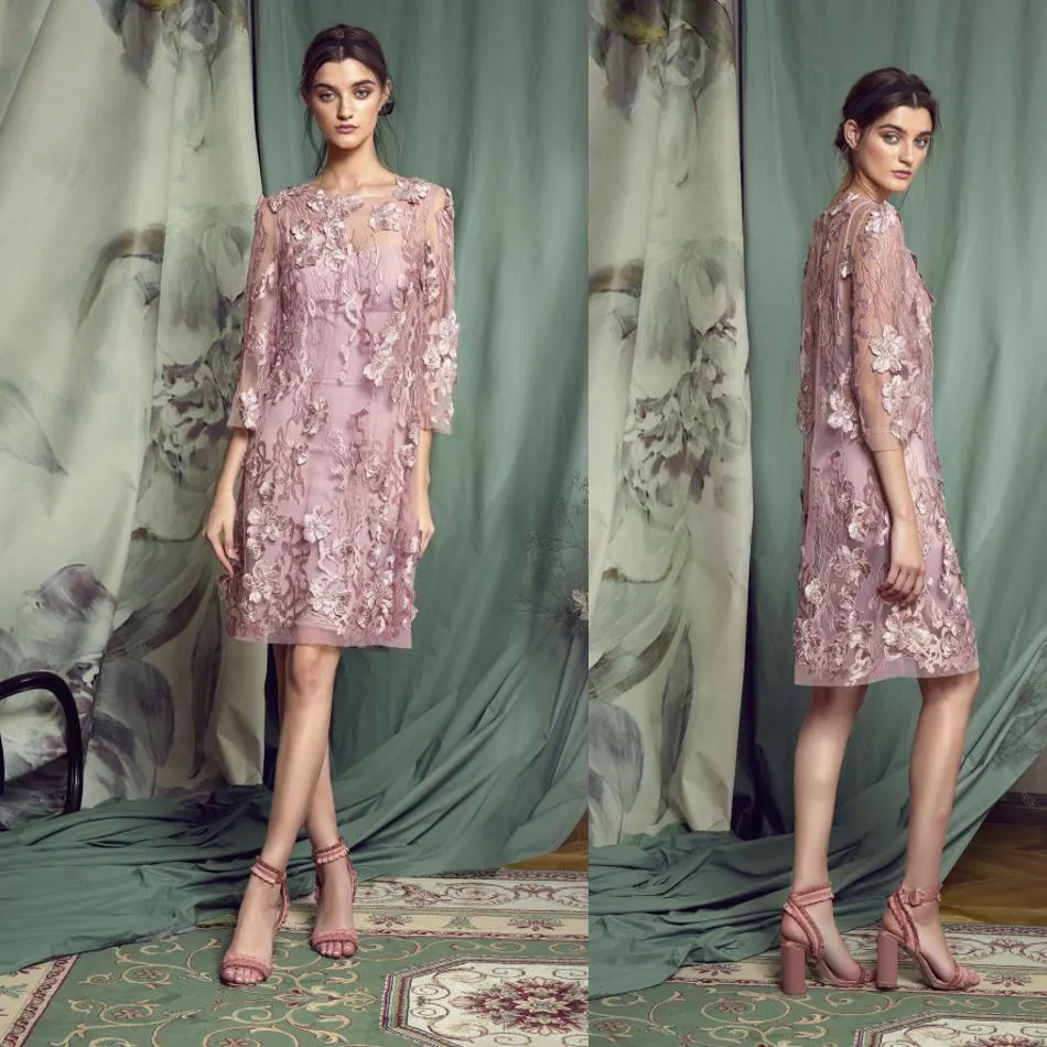 Elegante Encaje Appliques Madre De La Novia Traje De Piezas De