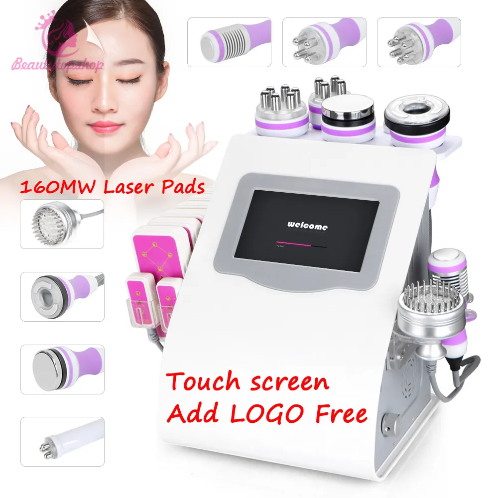Zomer verkoop draagbaar touchscreen vacuüm gezicht vacuüm unoisetion 3d slimme rf 40k caviation gewichtsverlies afslank machine voor thuisgebruik