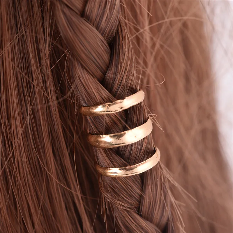 2 PCS 1.5 CM Adjustable Dreadlock Beads Tube Ring for Braids Hair Beads Braid Cuff Clip Cute