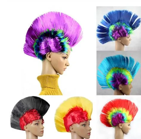 Clown modélisation Punk perruque accessoires robe Performance drôle moelleux coqs peigne cheveux chapeaux Halloween chapeau danse Bar fête de mariage GB1088