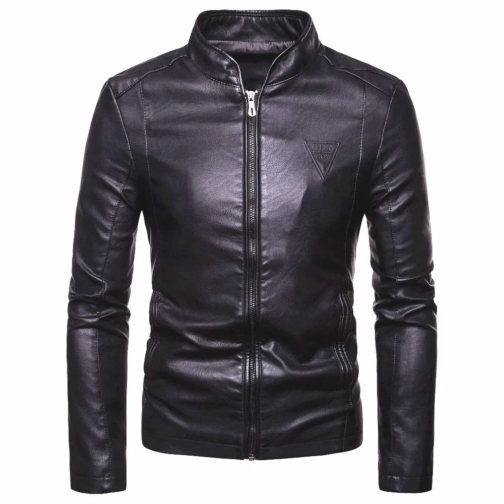 Hommes 2019 Automne Nouvelle Moto Causale En Cuir PU Veste Chaude Manteau Hommes Printemps Mode Masculinas Veste Coupe-Vent Pardessus Hommes S191019