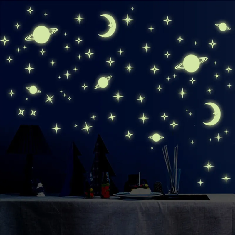 Moon Stars Theme Luminous Decorative Wall Sticker