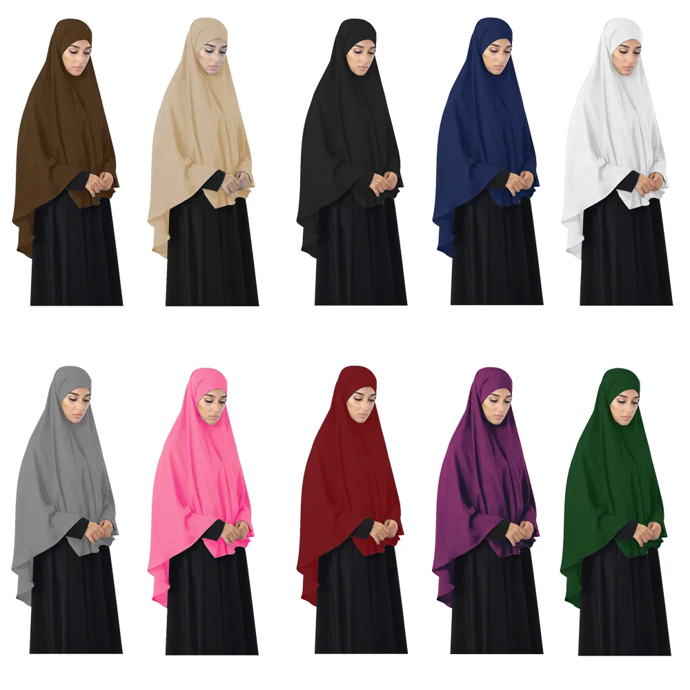 Abaya Muzułmańska modlitwa odzież Hidżab Duży Khimar zwykły szal Headwrap Overhead Veil Amira Niquabs Ninja Hajj Arab Islamski Ramadan