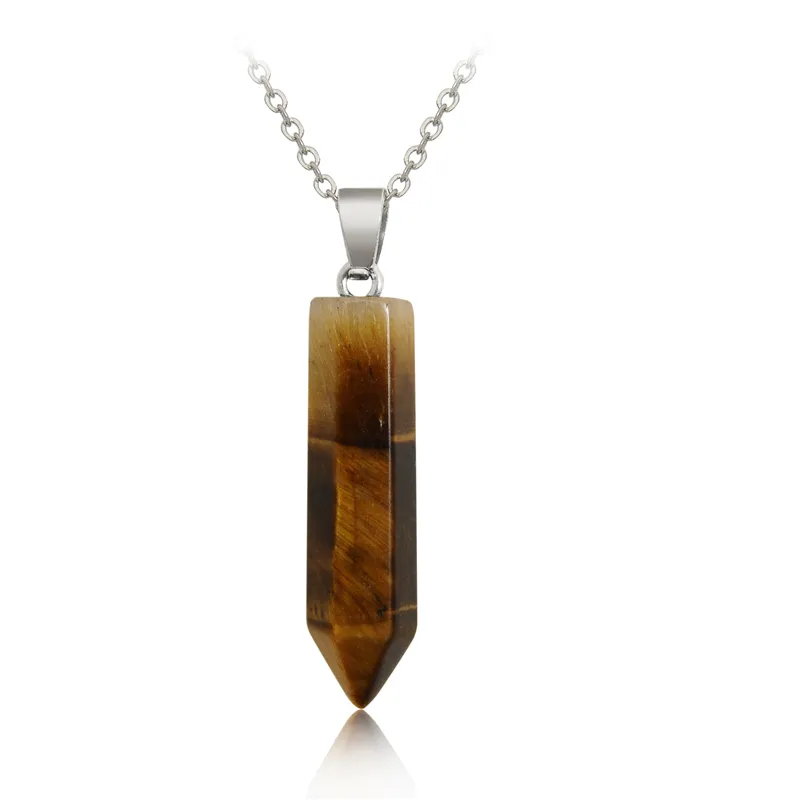 6 Pièces Pendentifs En Cristaux Naturels - Pierres De Guérison Avec Chaîne | Pour Colliers DIY Et Décoration