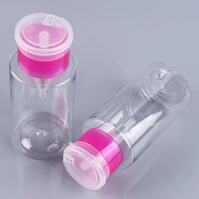 1pc 160ML Nail Polish Remover Bottle Alcohol Liquid Press Pumping Dispenser  Nail Art Gel Clear Empty Storage Container Spray Pot - AliExpress