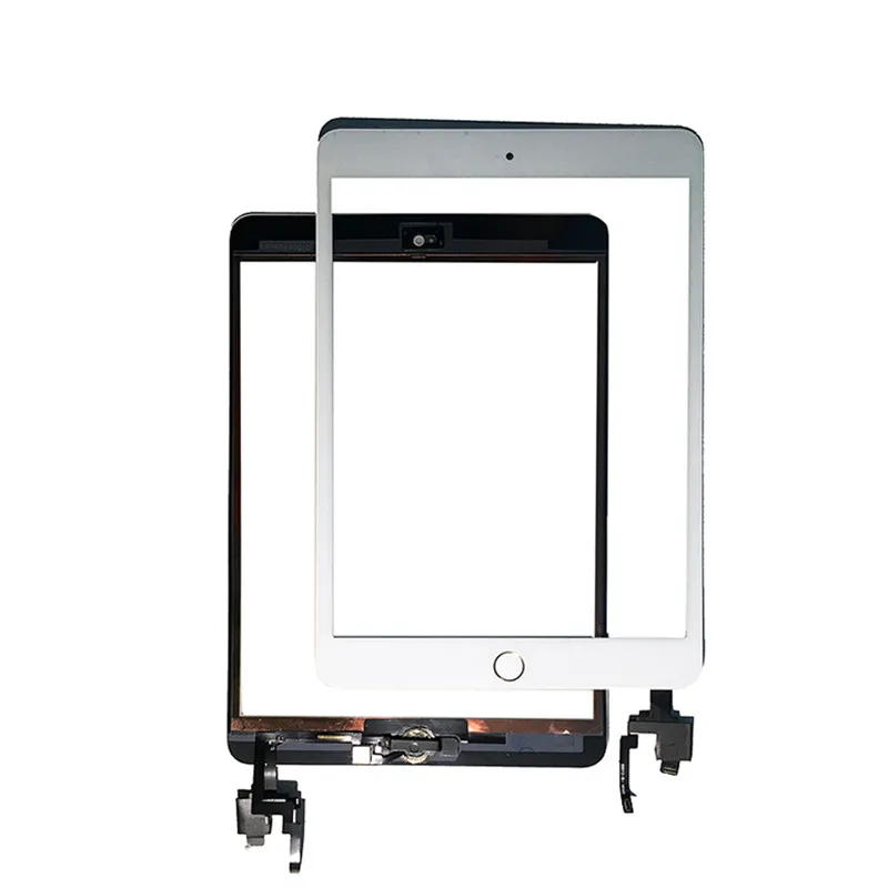 AAA för iPad Mini 3 Skärmersättning Framåtskruens Digitizer Assembly Panel med hemknapp + IC-kontakt