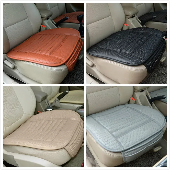 Ny andningsbar PU Leather Car Fram Seat Cover Pad matta Auto Chair Cushion Protector Auto Accessoarer Universal Size