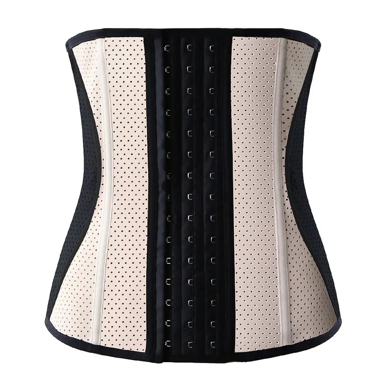 9 Stks Staal Boned Women Contrast Underbust Latex Mesh Ademend Sport Gordel Taille Trainer Corsetten Zandloper Body Shaper Taille Riem S-3XL