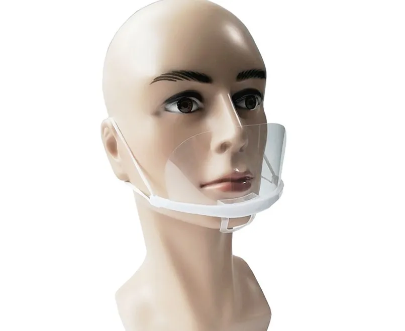 Mascarilla transparente de pl stico desechable lente transparente sonrisa gotas antiniebla restaurante restaurantes Catering m scaras enteras