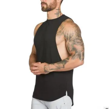 2019 nova moda roupas de ginástica para homens treino singlet musculação regata em torno do pescoço masculino colete de fitness muscular sem mangas shirt223z