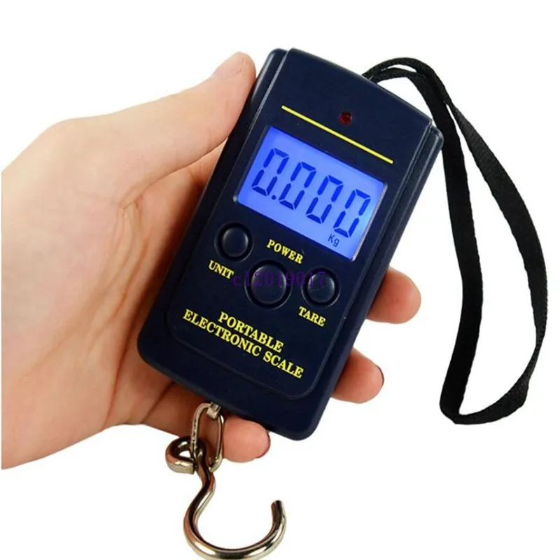 400pcs Free shipping 40Kg Digital Scales LCD Display hanging luggage fishing weight scale