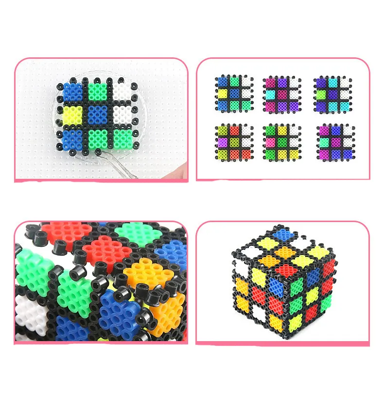 5mm / 2.6mm Hama Beads 72 colores Perler Toy Kit 3d Fuse Beads Puzzle Box  Diy Creative Handmade Craft Toy Template Kids Toys