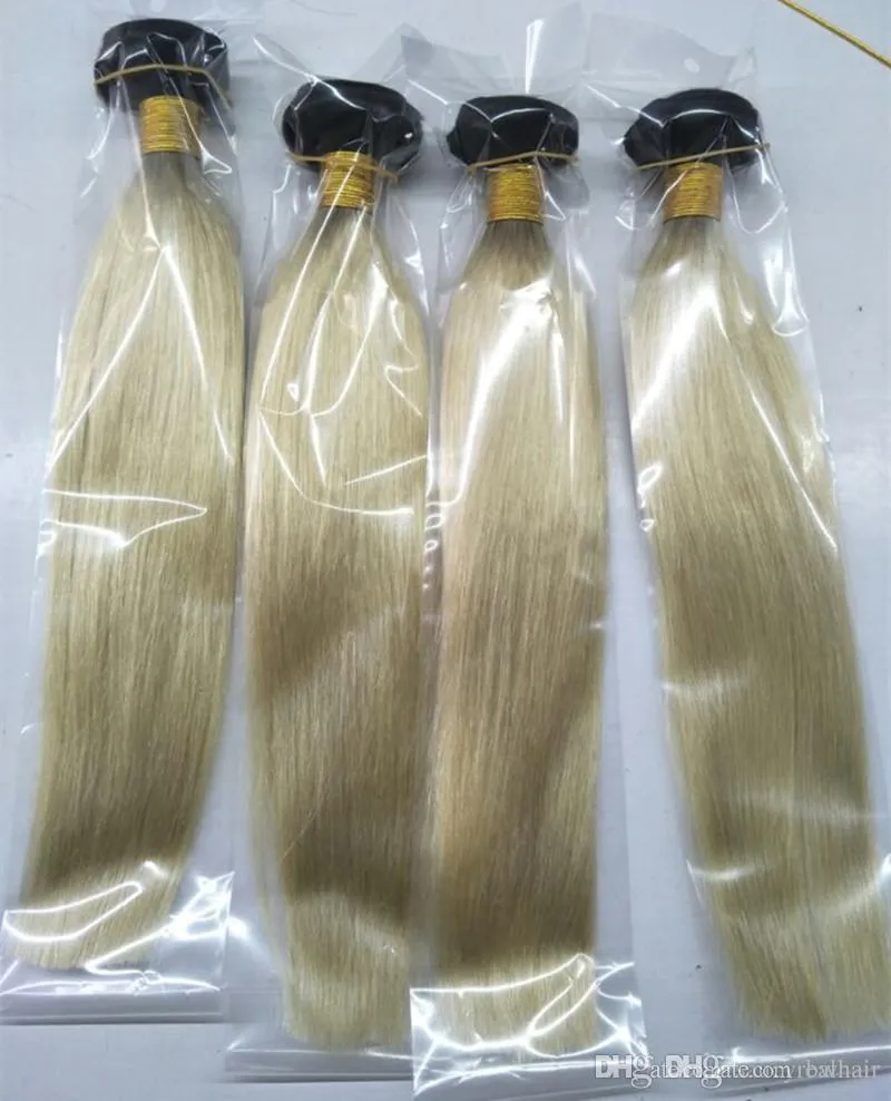 Virgin Remy Hair tece ombre t1b/613 loiro dois tons de extensões de cabelo da Mongólia Indiana de Peruvain não processado