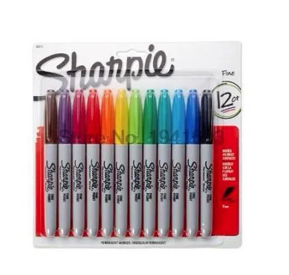 12 Farben American Sanford Sharpie Permanent Marker Umweltfreundlicher Markierungsstift Sharpie Fine Point Permanent Marker Hot