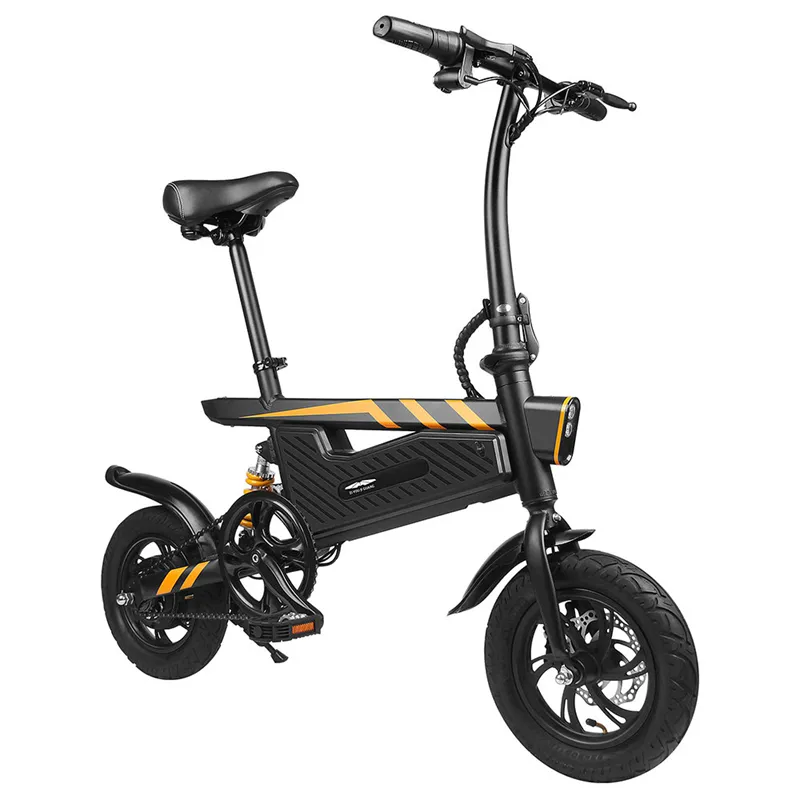 Bicicletta elettrica intelligente pieghevole portatile da 12 pollici T18 per ciclomotore, motore 250 W, 25 km/h, pneumatico da 12 pollici