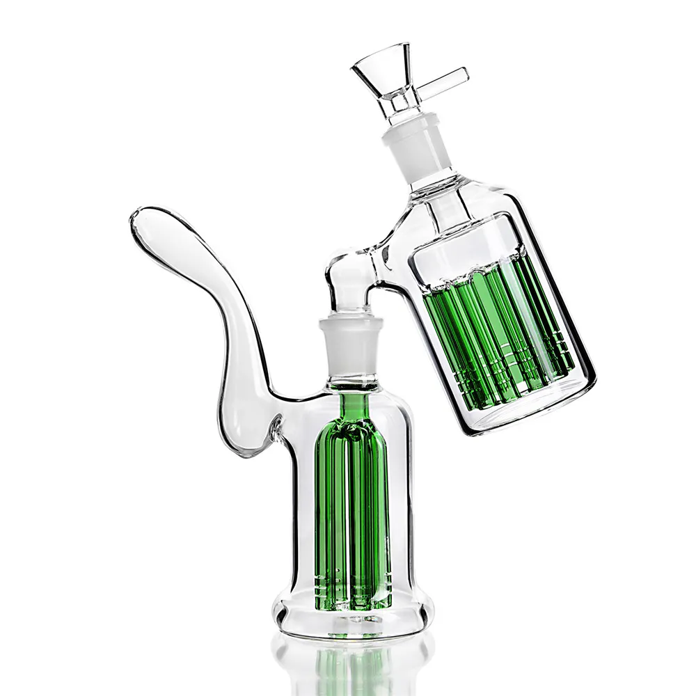Зеленые стеклянные водяные бонги с утилизатором рукоятки.