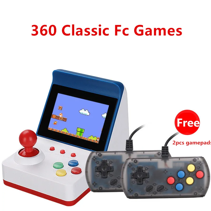 Mini Rocker Arcade A6 360 i 1 Nostalgisk värd Handheld Video Game Console Linux3.0 CPU Support Double Player TV Output Gratis DHL