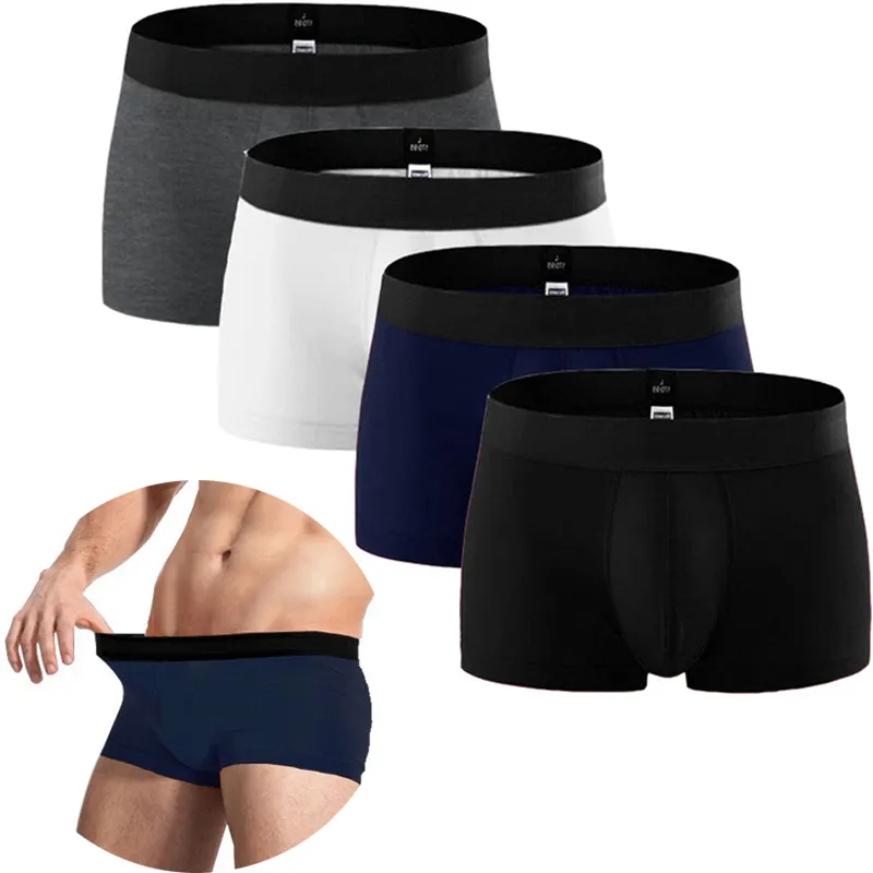 4 pièces/pièces hommes sous-vêtements hommes Boxer sous-vêtements en coton hommes boxeurs sans couture respirant mince Boxer hommes culottes hommes caleçons