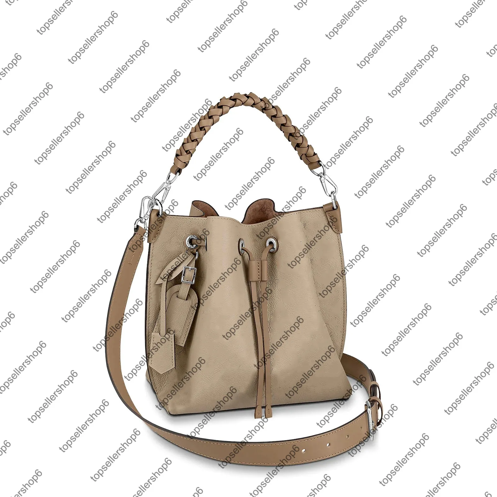 M55906 M55800 MURIA bucket bag dam canvas äkta kalvskinn silver hardware handväska handväska axelrem väska crossbody