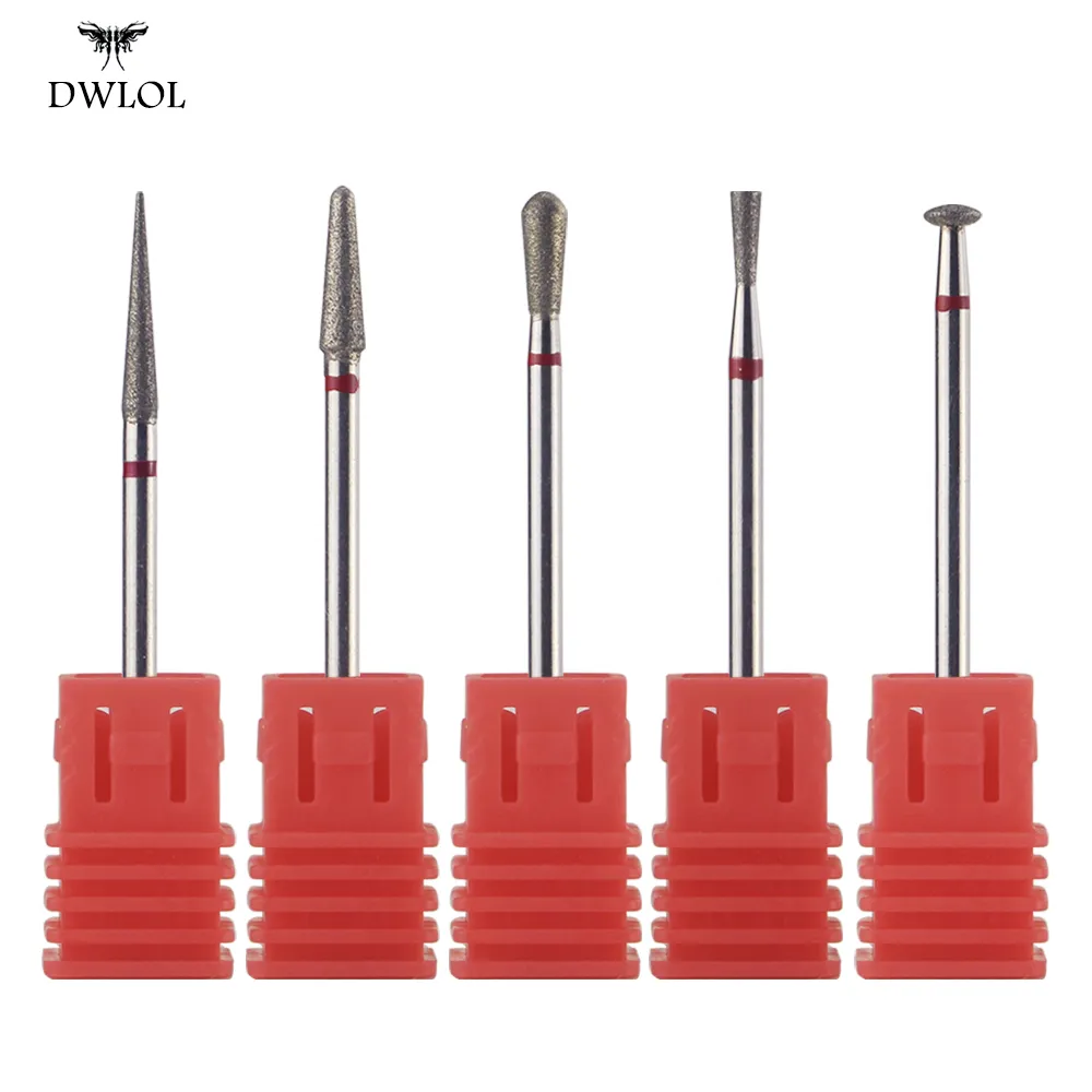 5 Types Diamond Nail Drill Bit Rotary Burr Cuticle Clean Electric Bits