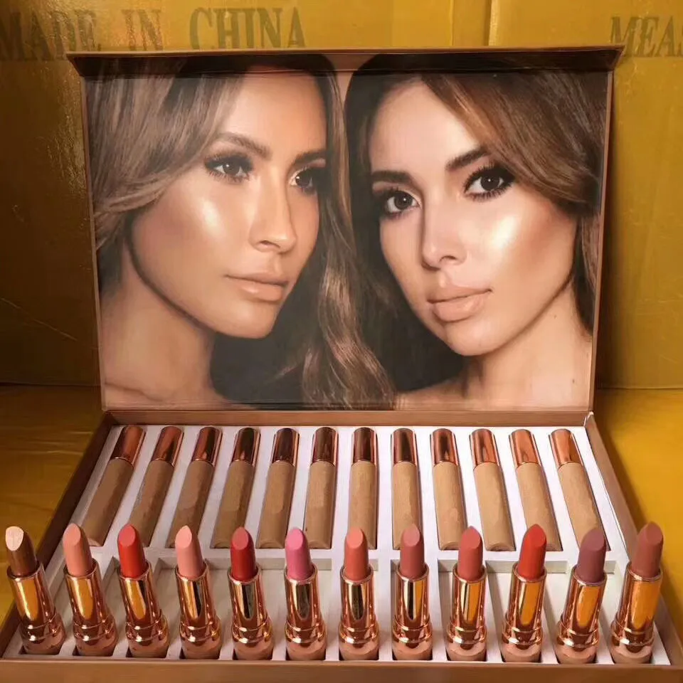 ارتفاع بيع عيد الميلاد هدية الشفاه مجموعة DASI X KATY Lipsticks Lipgloss Kit Palette 24pc ماتي الساتان الاجنس السائل أحمر الشفاه ماكياج الحرة حزمة البريد