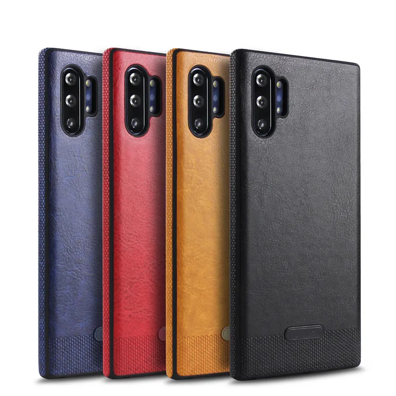 Étui de téléphone portable à motif d'épissure de cuir d'affaires pour note 10 note 10plus, housse de protection S10, coque souple anti-chute