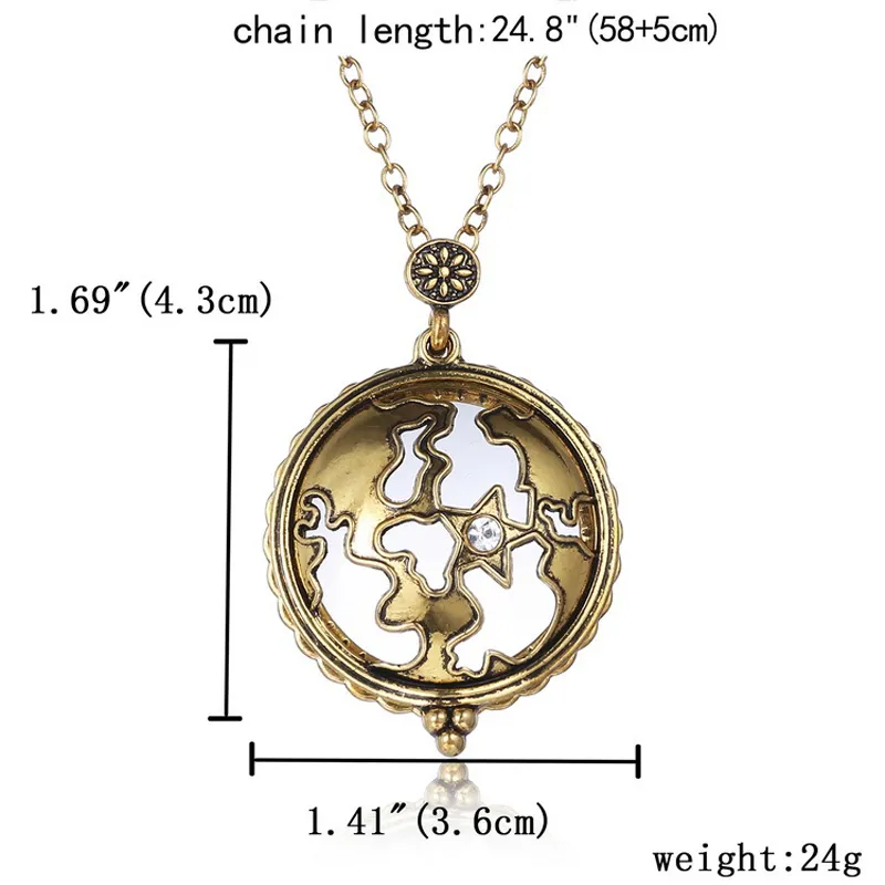 Shellhard Art Magnifying Glass Cabochon Necklace Vintage Retro Antique Life Tree Cat Map Pendant Necklaces For Women Men Jewelry