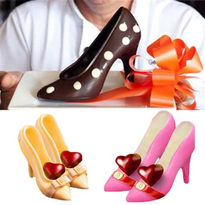 3D Schokoladenform High Heel Schuhe Schwan Kandiszucker Paste Formen Kuchen Dekorieren Tools für Zuhause Backen zuckerfertigkeit Hochzeitstorte