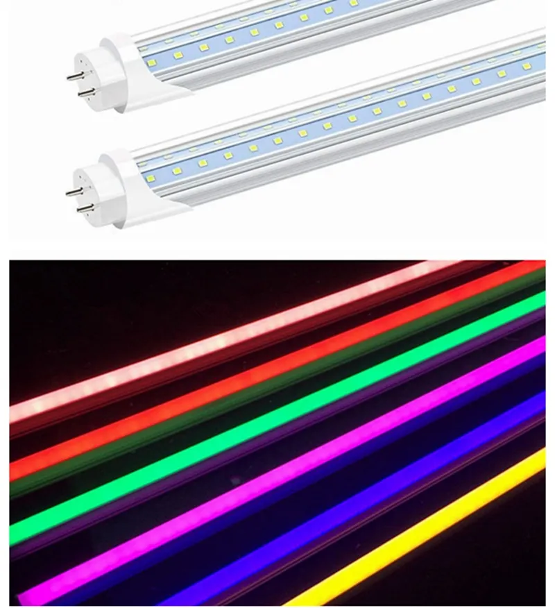 Color LED tube 4ft G13 T8 led color lamp T8 ultra bright red blue yellow fluorescent pink bar colorful tubes AC100-265V