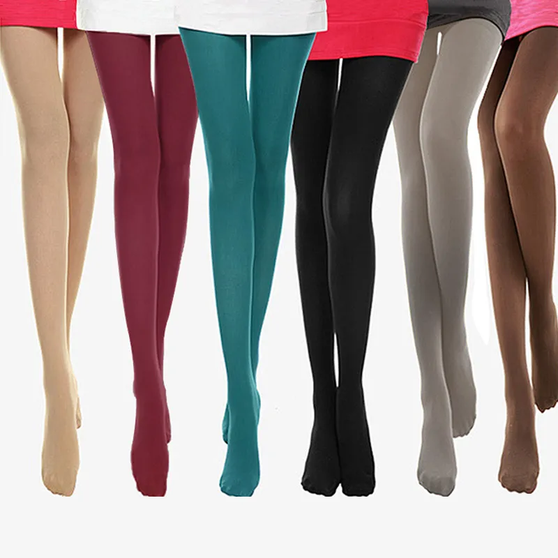 Winter Warm Pantyhose Tights Elastic High Waist Thick Stockings Seamless Velvet Warm Tights Female Candy Color Sexy Hosiery