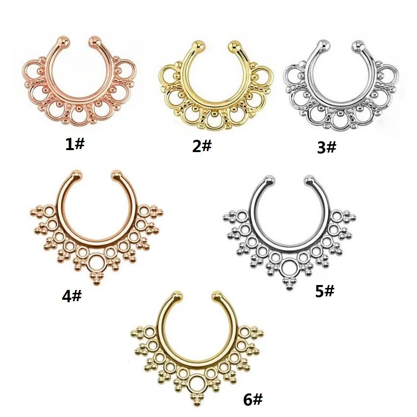 4pcs Magnetic Septum Ring For Non-Pierced Fake Nose Ring - LUXYIN