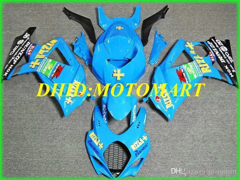 鈴木GSXR1000 K7 07 08 GSXR 1000 2007 2008 ABSプラスチッククールブルーフェアリングセット+ギフトSBC13