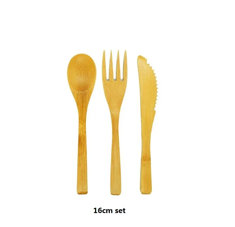 NEW ARRIVAL Bamboo Tableware 300pcs(100 set) 100% Natural Bamboo Spoon Fork Knife Set Wooden Dinnerware